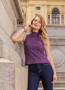 BLUSA (ROXA) EM MALHA SUEDE