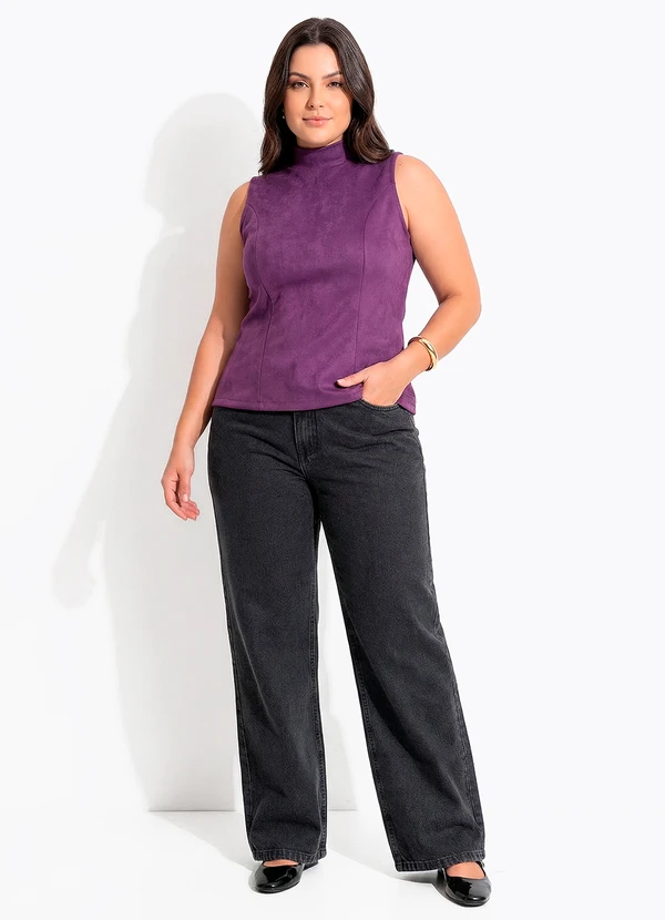 Quintess - Blusa Roxa em Malha Suede 17