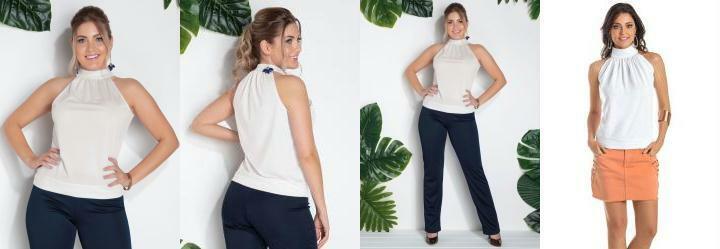 Blusa sem Manga Branca