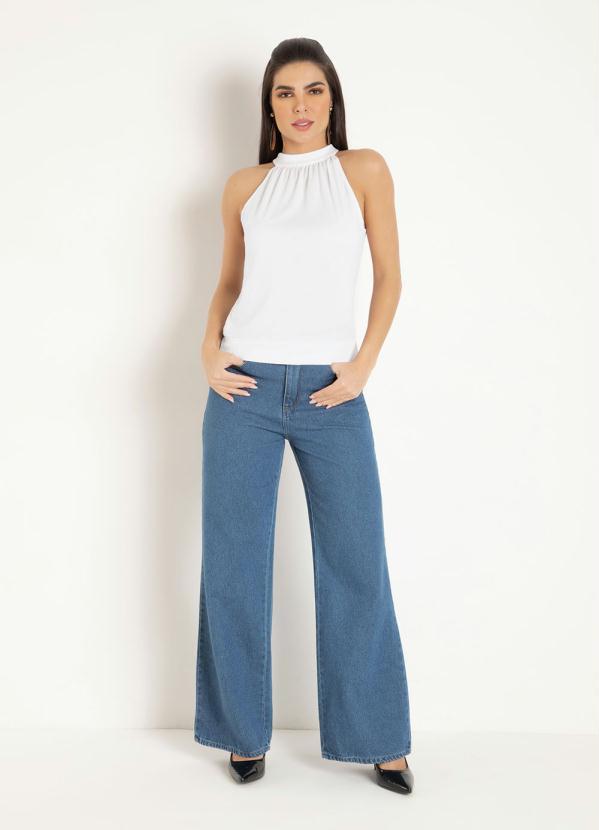 Moda Pop - Blusa sem Manga Branca 6