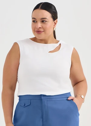 Principessa - Blusa sem Manga de Crepe Off White Francimara - PRINCIPESSA