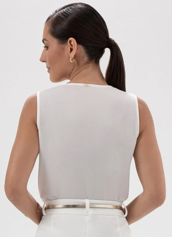 Principessa - Blusa sem Manga de Crepe Off White Morgana 2
