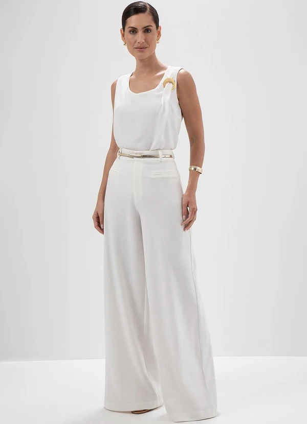 Principessa - Blusa sem Manga de Crepe Off White Morgana 3