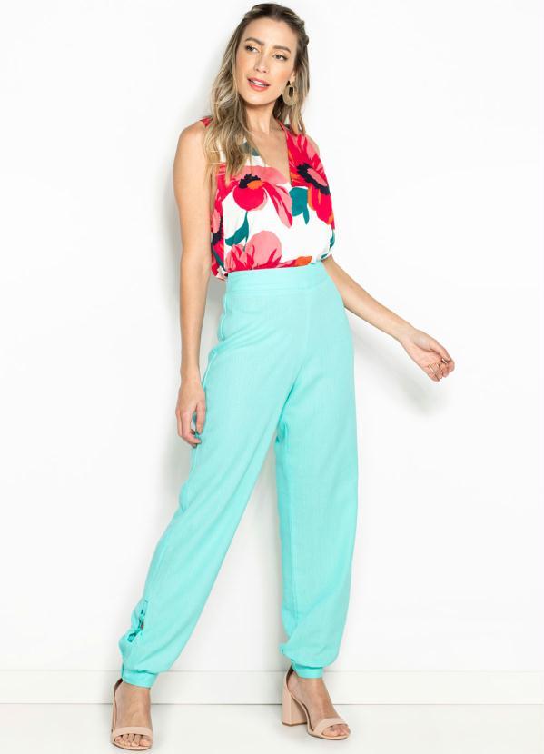 Maria Filó - Blusa sem Manga de Viscose Estampa Puerto Branca 3