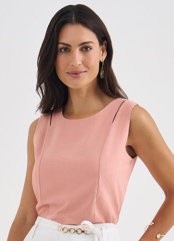 Principessa - Blusa sem Manga de Viscose Peach Fuzz Brigitte 1