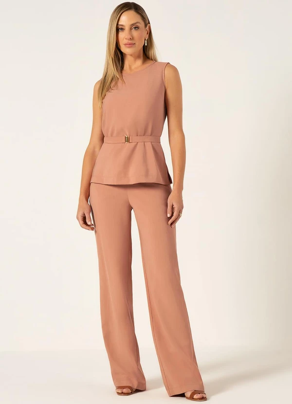 Principessa - Blusa sem Manga em Viscose Rosa Vintage Kerolyn 3