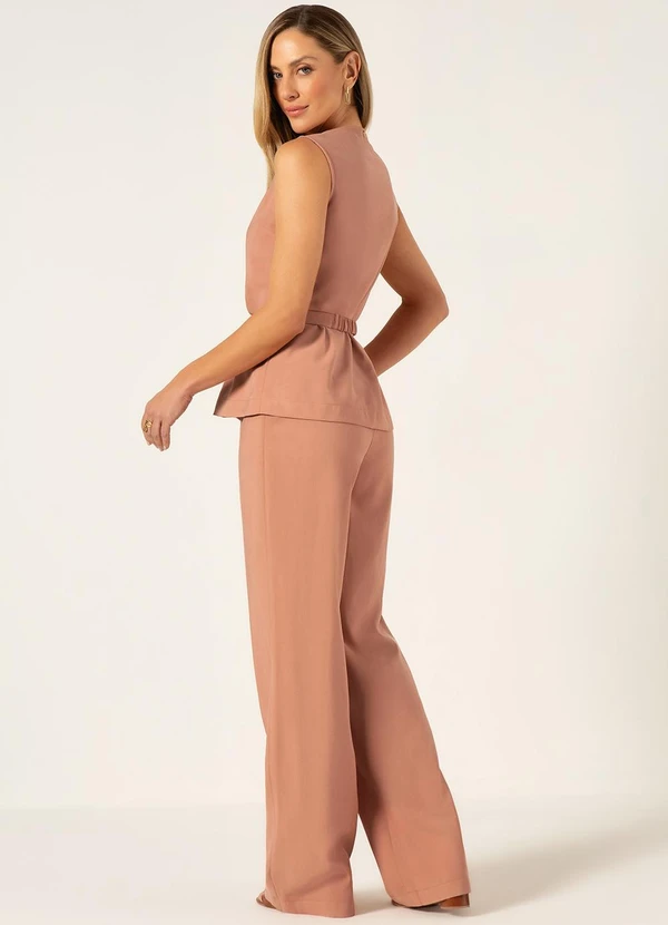 Principessa - Blusa sem Manga em Viscose Rosa Vintage Kerolyn 4