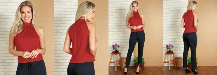 Blusa sem Manga Vermelha