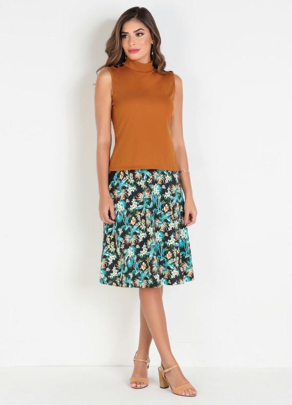 Rosalie - Blusa sem Mangas Moda Evangélica Caramelo 4