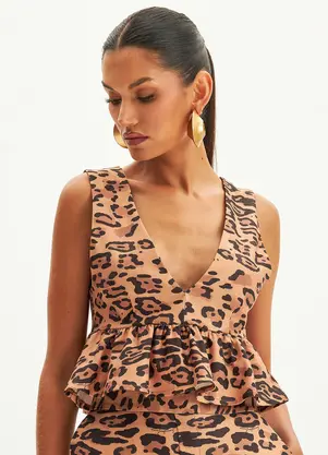 Lança Perfume - Blusa sem Mangas Peplum - LANÇA PERFUME