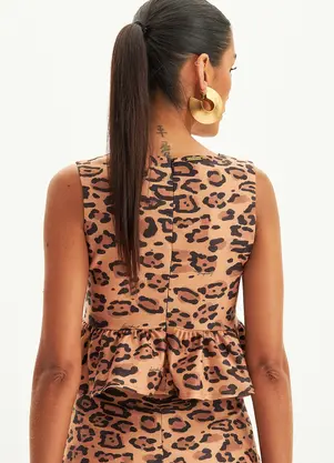 Lança Perfume - Blusa sem Mangas Peplum - LANÇA PERFUME