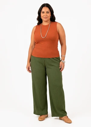 Quintess - Blusa Terracota em Malha Canelada - QUINTESS