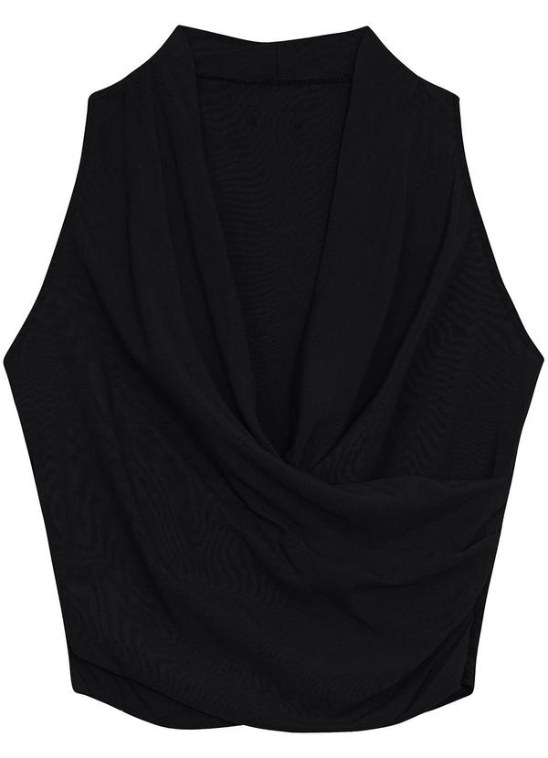 Enfim - Blusa Transpassada em Viscose Preto 3