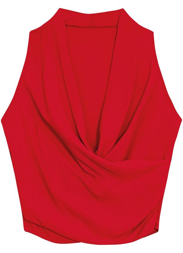 Enfim - Blusa Transpassada em Viscose Vermelho