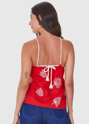 Malwee - Blusa Veemelha Folhas com Torção - MALWEE
