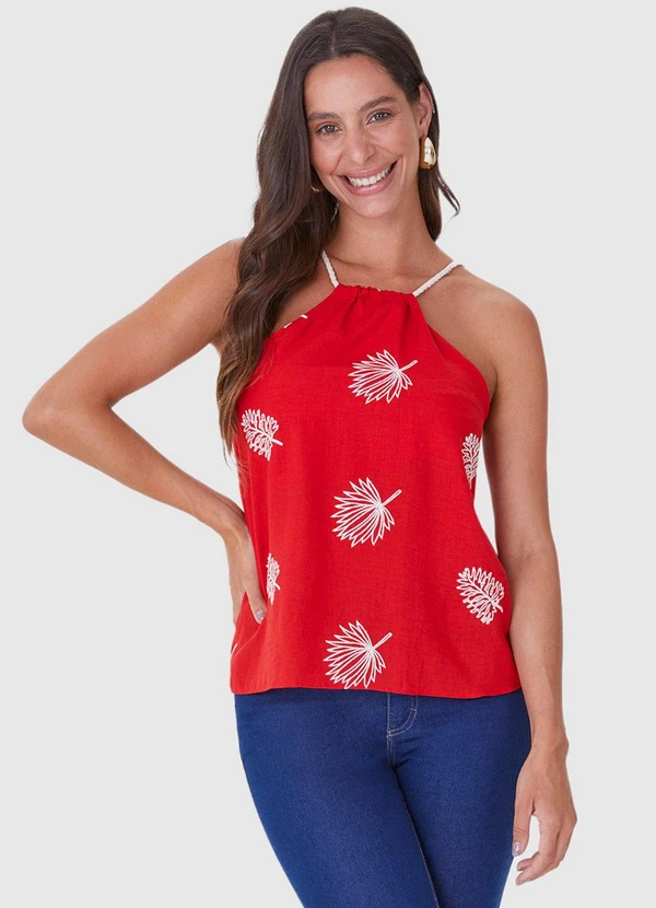 Malwee - Blusa Veemelha Folhas com Torção 4