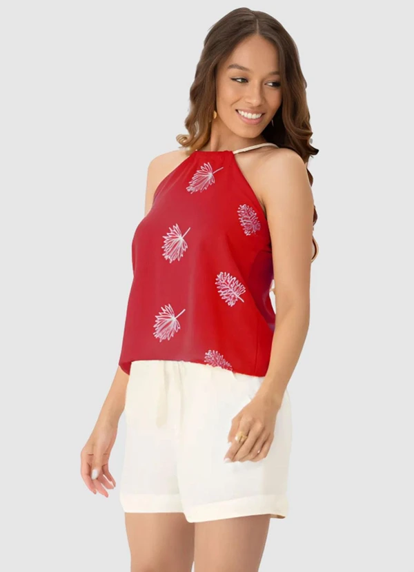 Malwee - Blusa Veemelha Folhas com Torção 7