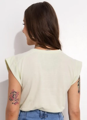 Bimini - Blusa Verde Claro em Meia Malha Texturizada - BIMINI