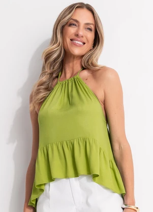 Quintess - Blusa Verde Claro em Viscose Plana - QUINTESS
