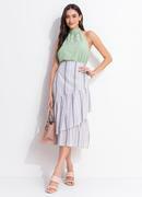 Blusa Verde Claro em Viscose Plana