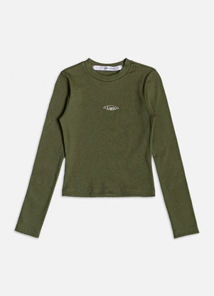 Authoria - Blusa Verde de Ribana com Manga Longa Verde - AUTHORIA