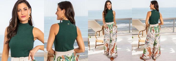 Blusa Verde em Canelado