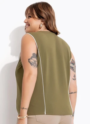 Marguerite - Blusa Verde em Malha Crepe - MARGUERITE