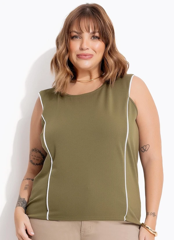Marguerite - Blusa Verde em Malha Crepe