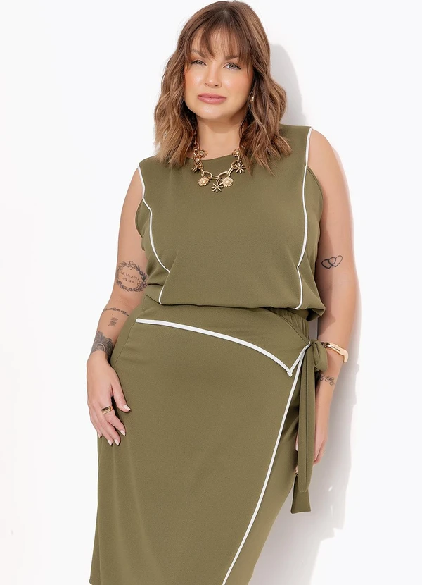 Marguerite - Blusa Verde em Malha Crepe 9