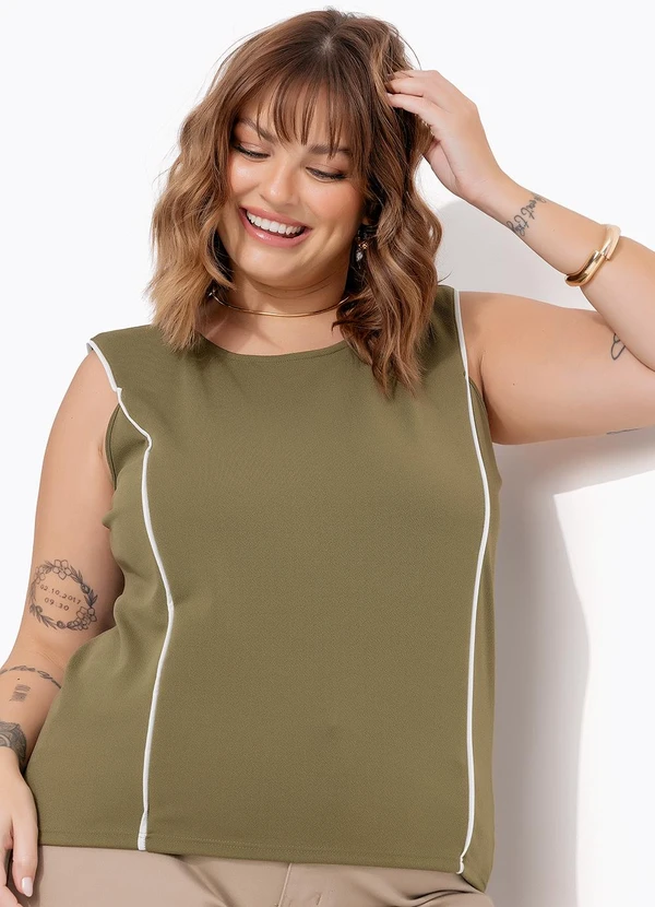 Marguerite - Blusa Verde em Malha Crepe 10