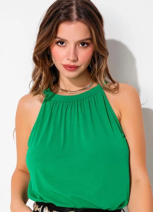Quintess - Blusa Verde em Malha de Viscose - QUINTESS