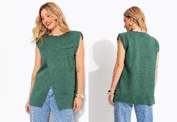 Blusa Verde em Malha Suede