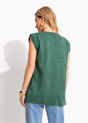 Quintess - Blusa Verde em Malha Suede - QUINTESS