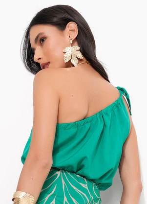 Quintess - Blusa Verde em Viscose Plana - QUINTESS