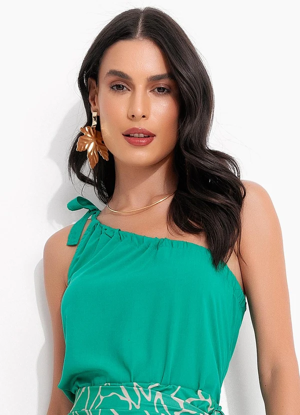 Quintess - Blusa Verde em Viscose Plana