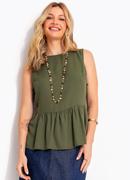 Blusa Verde em Viscose Sarjada