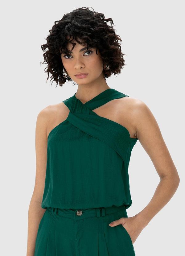 Enfim - Blusa Verde Esmeralda Balonê com Torção