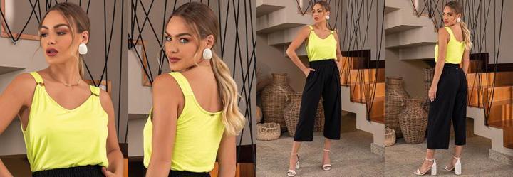 Blusa Verde Lima em Malha de Viscose