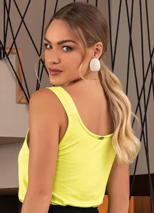 Quintess - Blusa Verde Lima em Malha de Viscose - QUINTESS