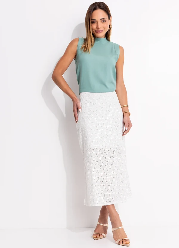 Quintess - Blusa Verde Menta em Viscose Plana 3