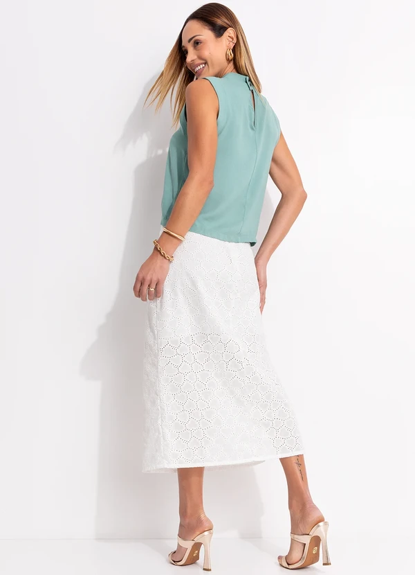 Quintess - Blusa Verde Menta em Viscose Plana 4