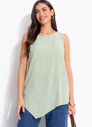 Blusa Verde Menta em Viscose Plana