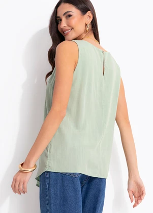 Quintess - Blusa Verde Menta em Viscose Plana - QUINTESS