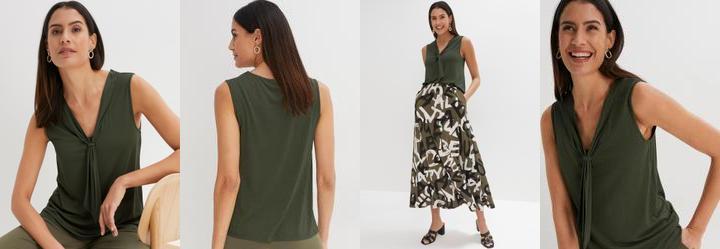 Blusa Verde Militar em Malha de Viscose
