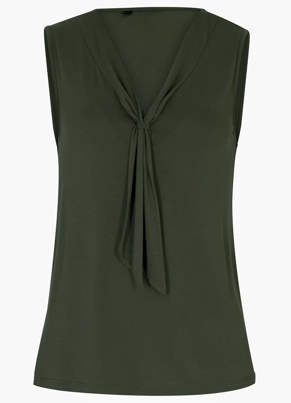 bonprix - Blusa Verde Militar em Malha de Viscose 8