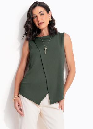 Blusa (Verde Militar) em Malha Jacquard