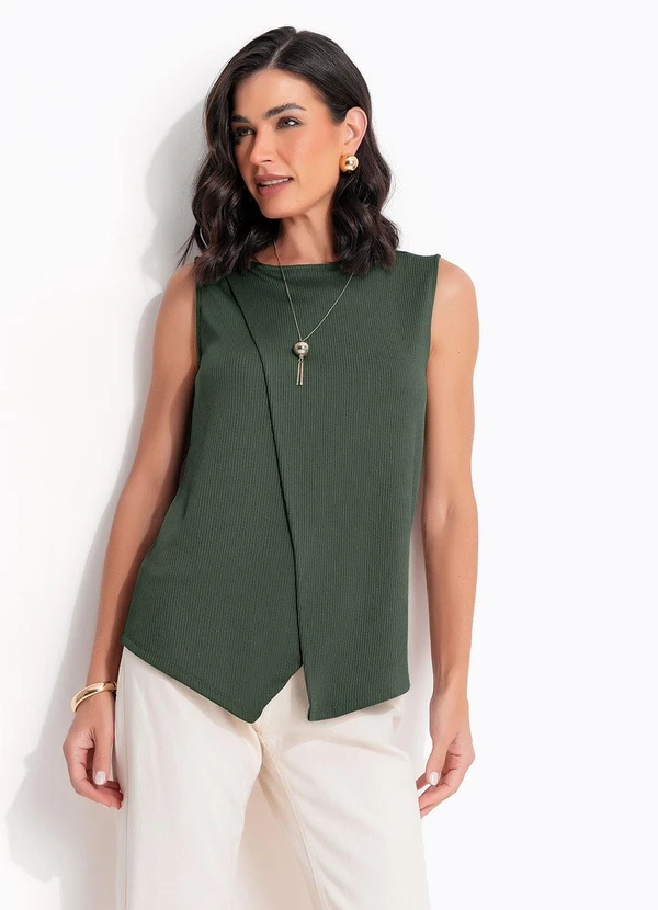 Quintess - Blusa Verde Militar em Malha Jacquard 2