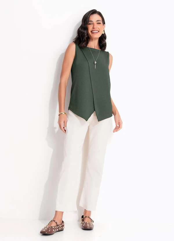 Quintess - Blusa Verde Militar em Malha Jacquard 5