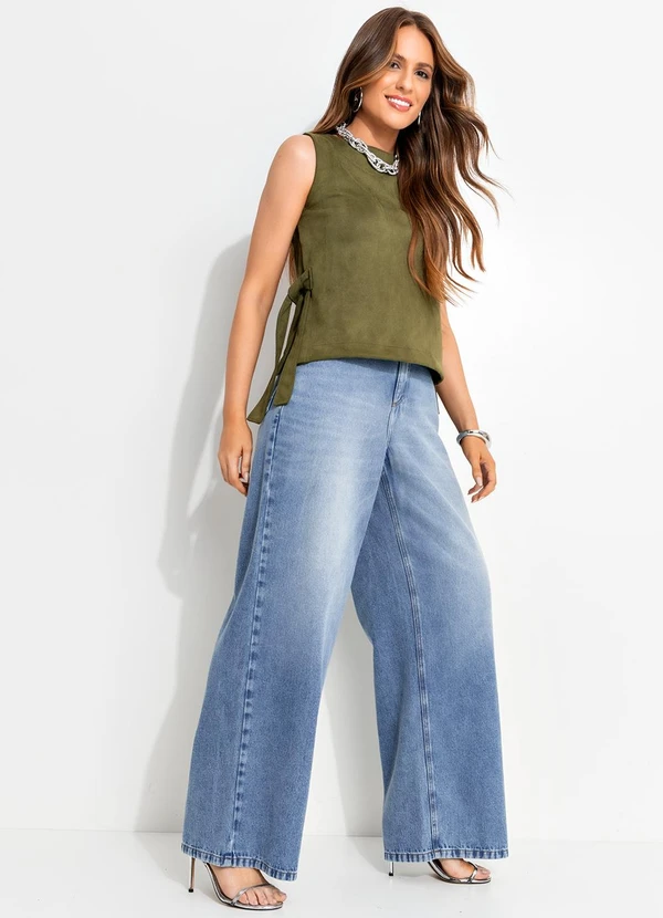 Quintess - Blusa Verde Militar em Malha Suede 3