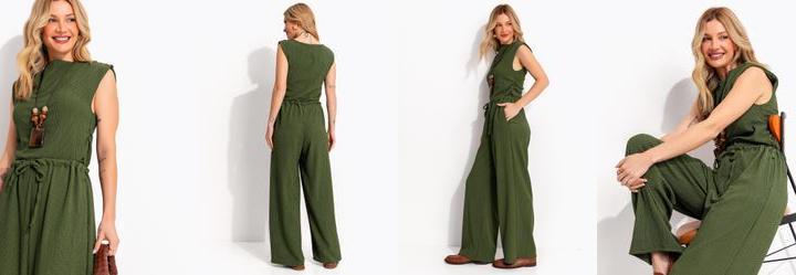 Blusa Verde Musgo em Malha Texturizada